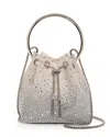 Jimmy Choo Bon Bon Vuq Embellished Top Handle Bag In White/crystal