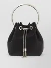Jimmy Choo Bon Bucket Bag Chain Handle Tassel In Black