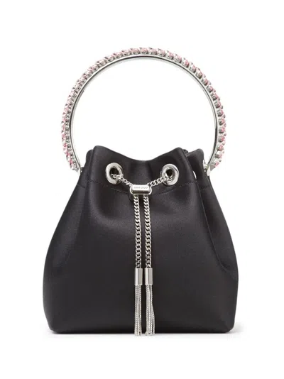 Jimmy Choo Bonbon Black Crystal Handle Bag