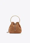 Jimmy Choo Bonbon Suede Bucket Bag
