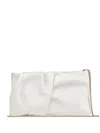 Jimmy Choo Bonny Gathered Clutch Bag In White