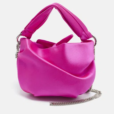 Pre-owned Jimmy Choo Bonny Pink Satin Chain Clutch