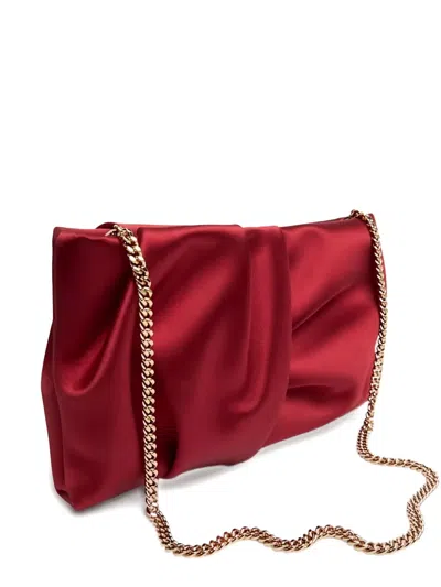 Jimmy Choo Bonny Pleated Satin Clutch Bag
