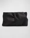 Jimmy Choo Bonny Ruched Satin Clutch Bag In Black