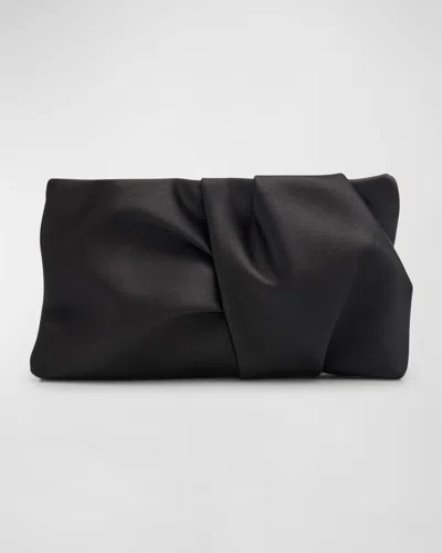 JIMMY CHOO BONNY RUCHED SATIN CLUTCH BAG