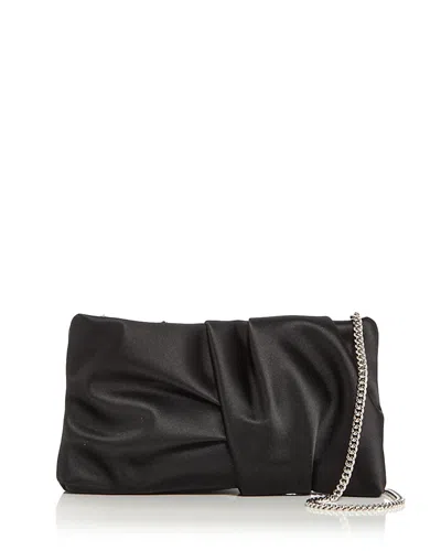 Jimmy Choo Bonny Satin Clutch In Black/