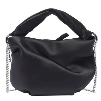 Jimmy Choo Bonny Satin Handbag In Black