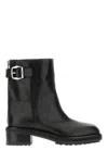 Jimmy Choo 'brooklyn' Black Ankle Boots With Buckle