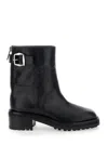 Jimmy Choo 'brooklyn' Black Ankle Boots With Buckle In Black