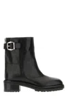 Jimmy Choo Women Brooklyn Ab 50 Leather Boots With Adjustable Strap In Black
