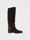 Jimmy Choo Suede Lawton Kb Flat Boots In Brown