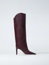 Jimmy Choo Tyrian Purple Leather Alizze Boots In Burgundy