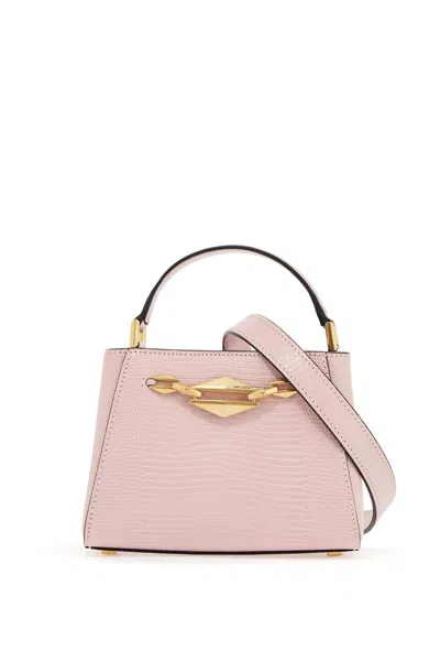 Jimmy Choo Borsa Mini Diamond Link In Pelle Stampa Lucertola In Pink