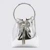 Jimmy Choo Bon Bon Mirror Fabric With Metal Handle In Silver
