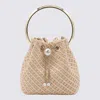 Jimmy Choo Round Handle Bucket Bag With Pearl Embellishment