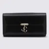 Jimmy Choo Avenue Leather Chain Wallet In Black