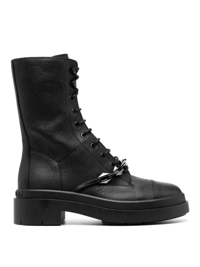 Jimmy Choo Nari Crystal-embellished Combat Boots In Black