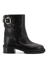 Jimmy Choo Women Brooklyn Ab 50 Leather Boots With Adjustable Strap In Negro