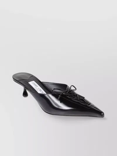 Jimmy Choo Bow Corset Drop Heel Leather Mule