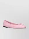 Jimmy Choo Elme Leather Bow Ballerina Flats In Pink