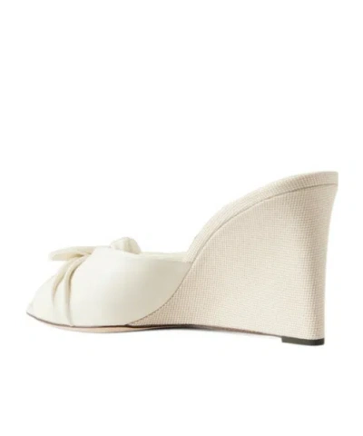 Jimmy Choo Bowknot Wedge Sandals In Gray