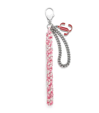 Jimmy Choo Braided Rope Charm In Pink