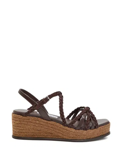 Jimmy Choo Braided-strap Platform Sandals In Brown