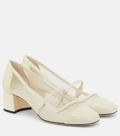 Jimmy Choo Elisa 45 Leather Pumps In White