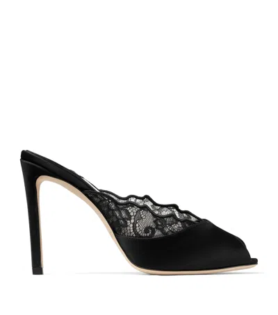 Jimmy Choo Brigitte 100 Lace Mules In Black