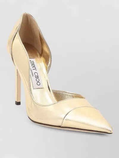 Jimmy Choo Brigitte 100 Liquid Metal Leather Pumps In Neutral