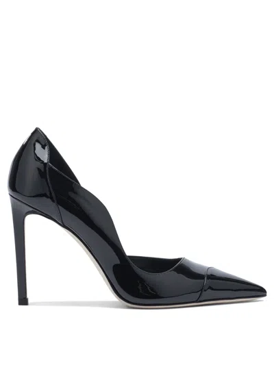 Jimmy Choo Brigitte Black Pumps With Thin Heel In Shiny Leather Woman