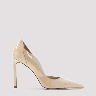 Jimmy Choo Brigitte 100 Patent Leather Pointed Toe Pumps In Neutral