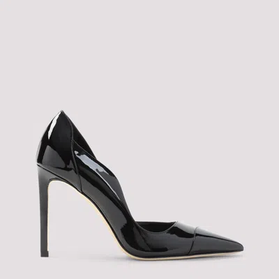 Jimmy Choo Brigitte Black Pumps With Thin Heel In Shiny Leather Woman