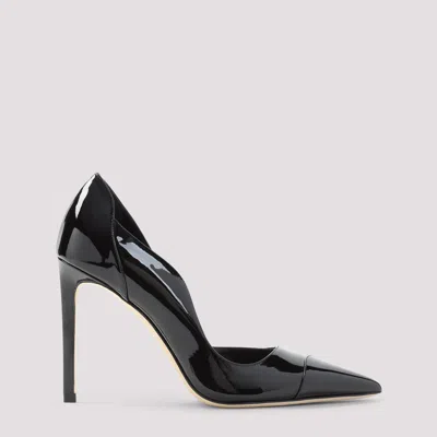 Jimmy Choo Brigitte Black Pumps With Thin Heel In Shiny Leather Woman