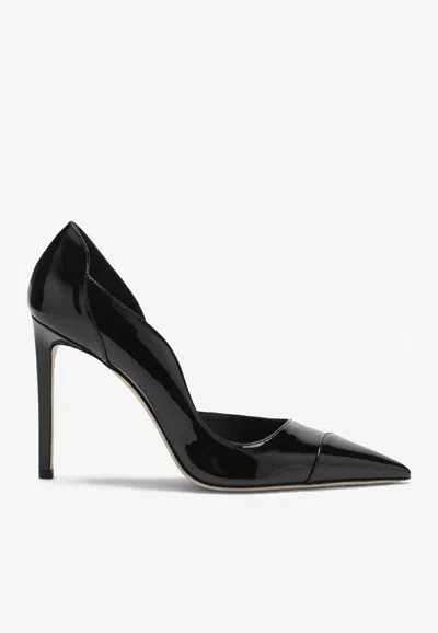 Jimmy Choo Brigitte Black Pumps With Thin Heel In Shiny Leather Woman
