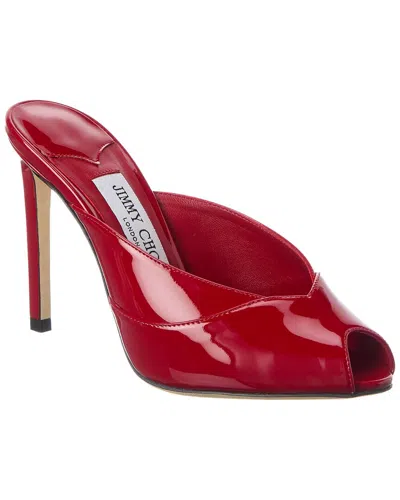 Jimmy Choo Brigitte 100mm Patent Leather Mule Pumps In Red