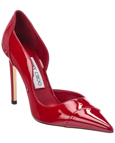 Jimmy Choo Brigitte Patent Leather Pointed-toe Pumps In Red