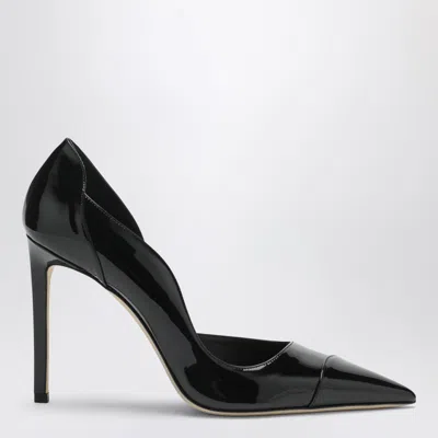 JIMMY CHOO BRIGITTE 100 PUMPS IN BLACK PATENT LEATHER