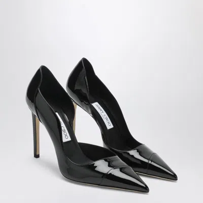 Jimmy Choo Brigitte Black Pumps With Thin Heel In Shiny Leather Woman