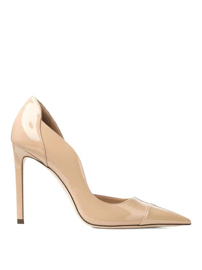 Jimmy Choo Brigitte 100 Patent Leather Pointed Toe Pumps In Neutral