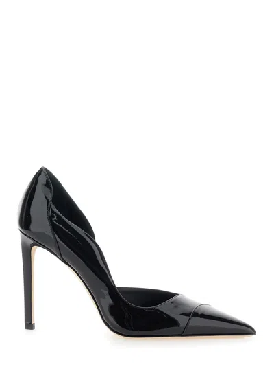 JIMMY CHOO 'BRIGITTE' BLACK PUMPS WITH THIN HEEL IN SHINY LEATHER WOMAN