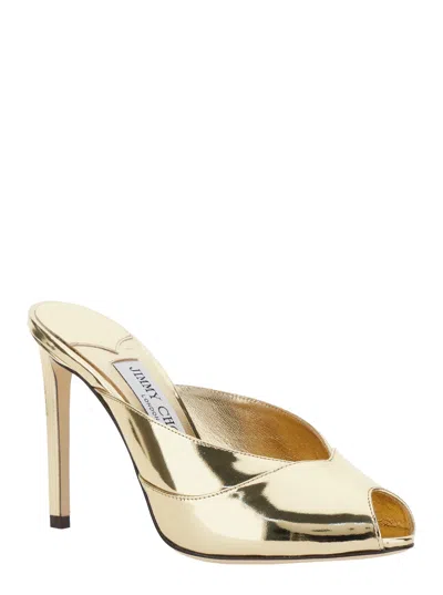 Jimmy Choo Brigitte Heel In Gold