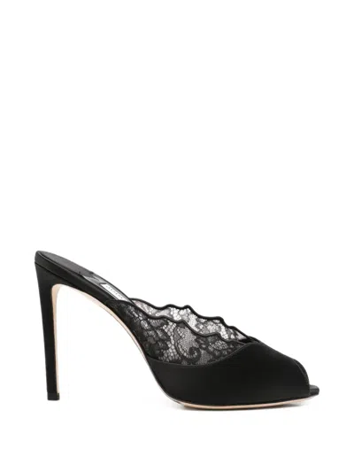 Jimmy Choo Brigitte Lace Peep-toe Sandals In Transparent