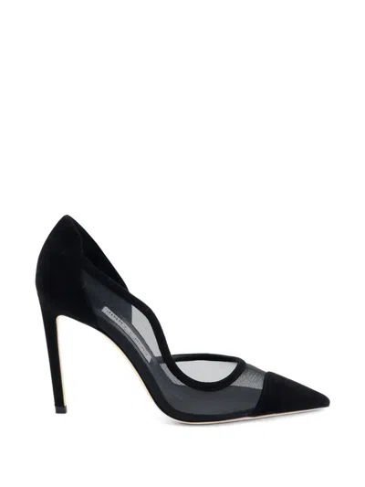 Jimmy Choo Brigitte 100 Pumps In Black Suede And Mesh In Multi