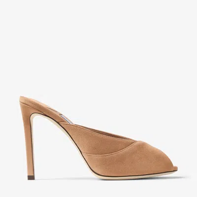 Jimmy Choo Brigitte Mule 100 In Brown