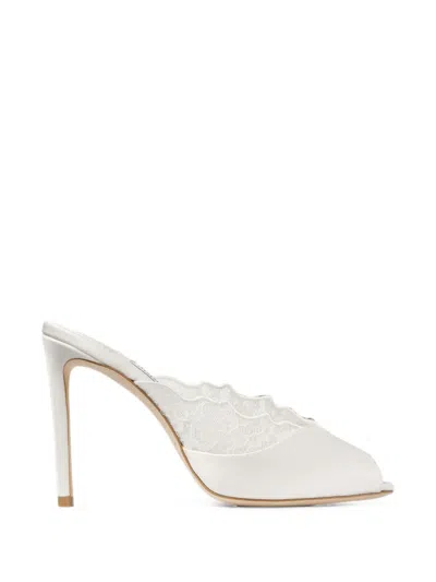 Jimmy Choo Brigitte Mules 100 In White