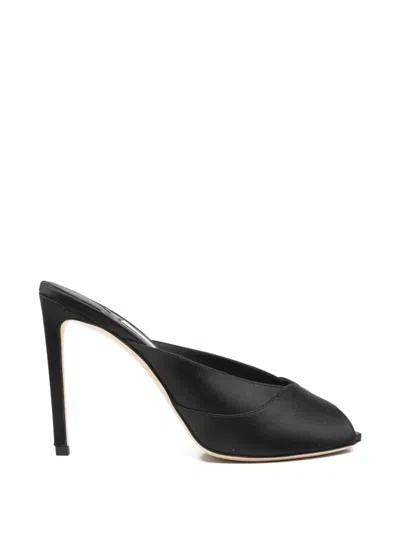 Jimmy Choo Brigitte Peep-toe Mules In Black