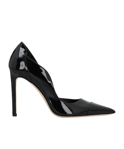 Jimmy Choo Brigitte Black Pumps With Thin Heel In Shiny Leather Woman