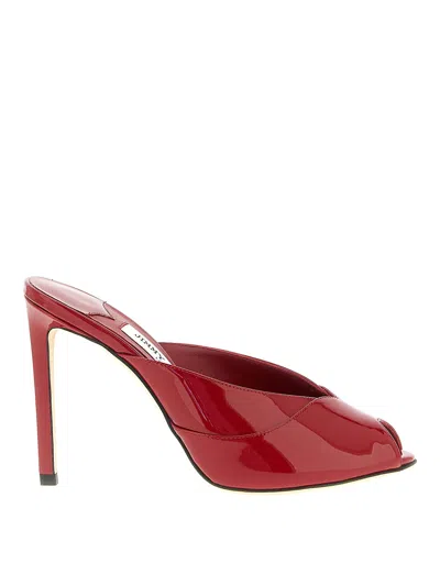 Jimmy Choo Brigitte 100mm Patent Leather Mule Pumps In Red