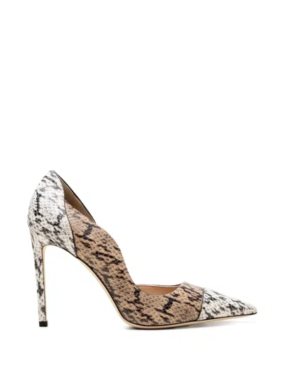 Jimmy Choo Brigitte Snake-effect Pumps In Neutral
